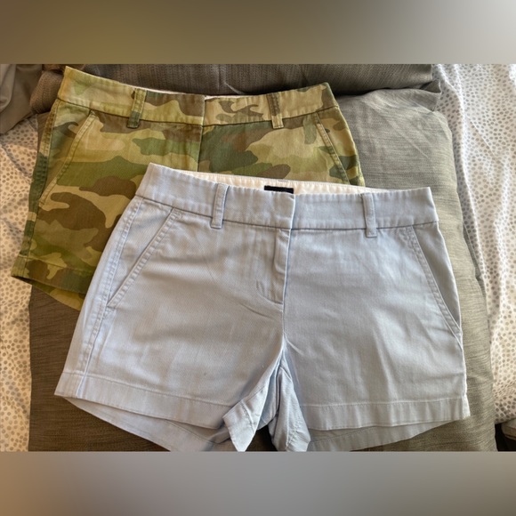 J. Crew Women’s Sz 00 Chino Casual Shorts. 1 Light Blue & 1 Camo - Picture 10 of 10